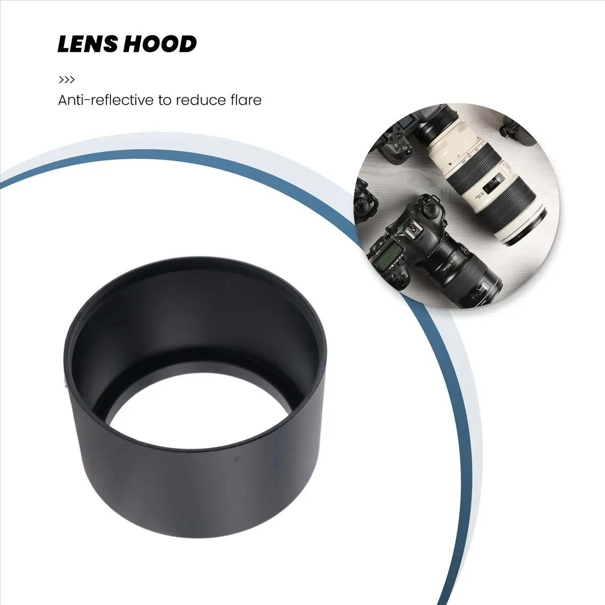 SCLS Camera Filter -in Mount 52mm Metal Lens Hood Shade