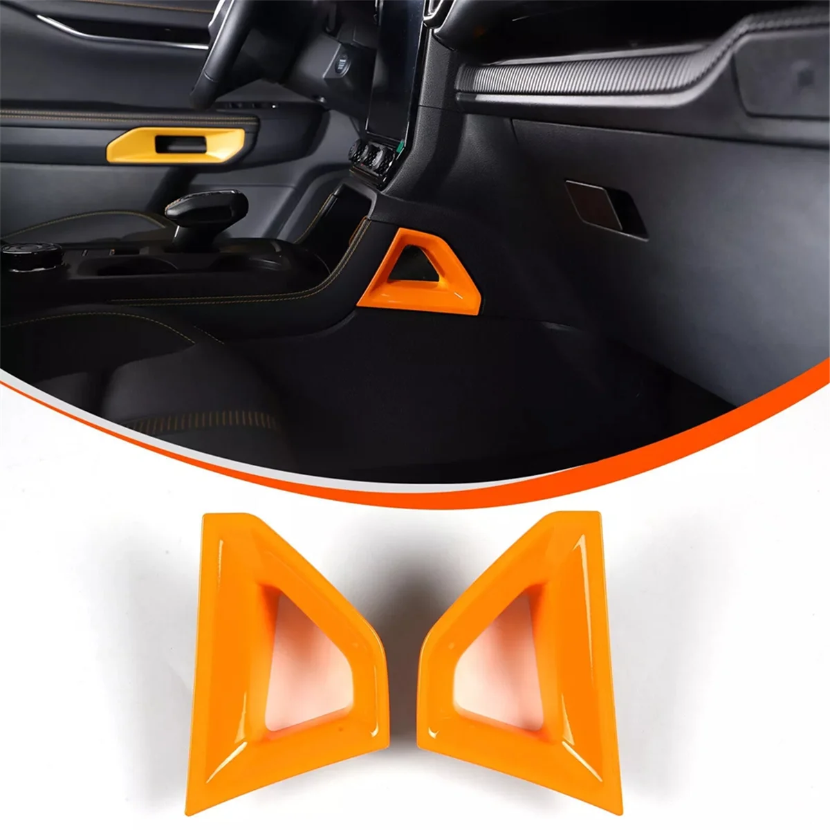 For Ford Ranger 2023 2024 Car Center Console Shifter Side Panle Cover Trim Interior Accessories Orange