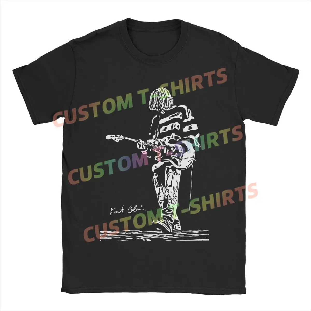 

Kurt Cobain Guitar T Shirts Funny Casual Printed Cotton Short Sleeve Men Women Amusing Streetwear Versatile Harajuku Unisex Tops