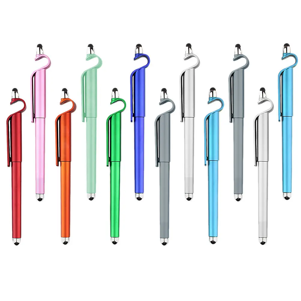 

1Set Touch Screen Gel Pens Stylish Refillable Sign Pens with Mobile Phone Stand Notebook Clip Multipurpose Stationery