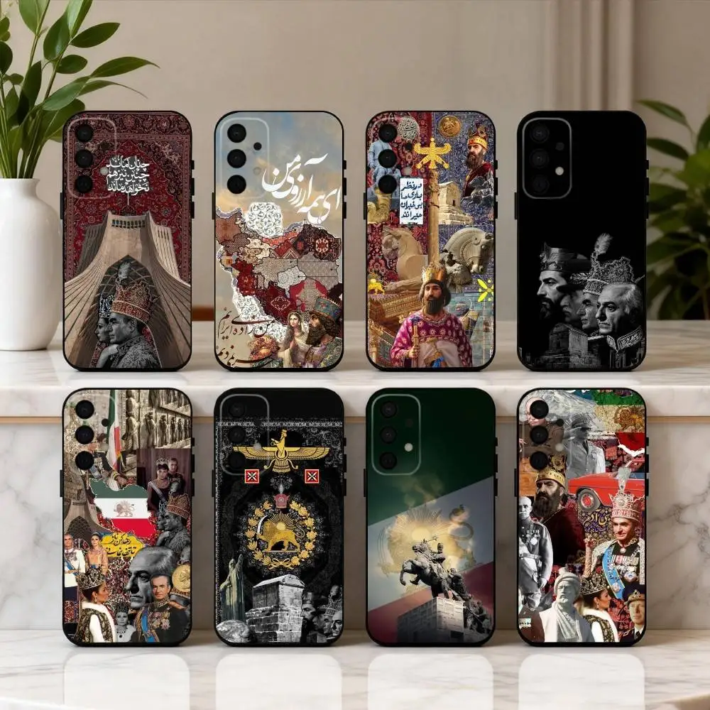 

I-Iran S-Shah Art H-History Phone Case For Samsung Galaxy A73,A72,A71,A70,A53,A52,A51,Soft Silicone Black Cover