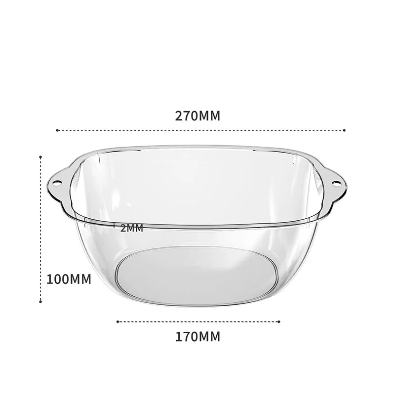 Washstand Transparent Thickened Washbasin Household Large Plastic Wash Basin Dormitory Student Washbasin Baby Foot Wash Basin