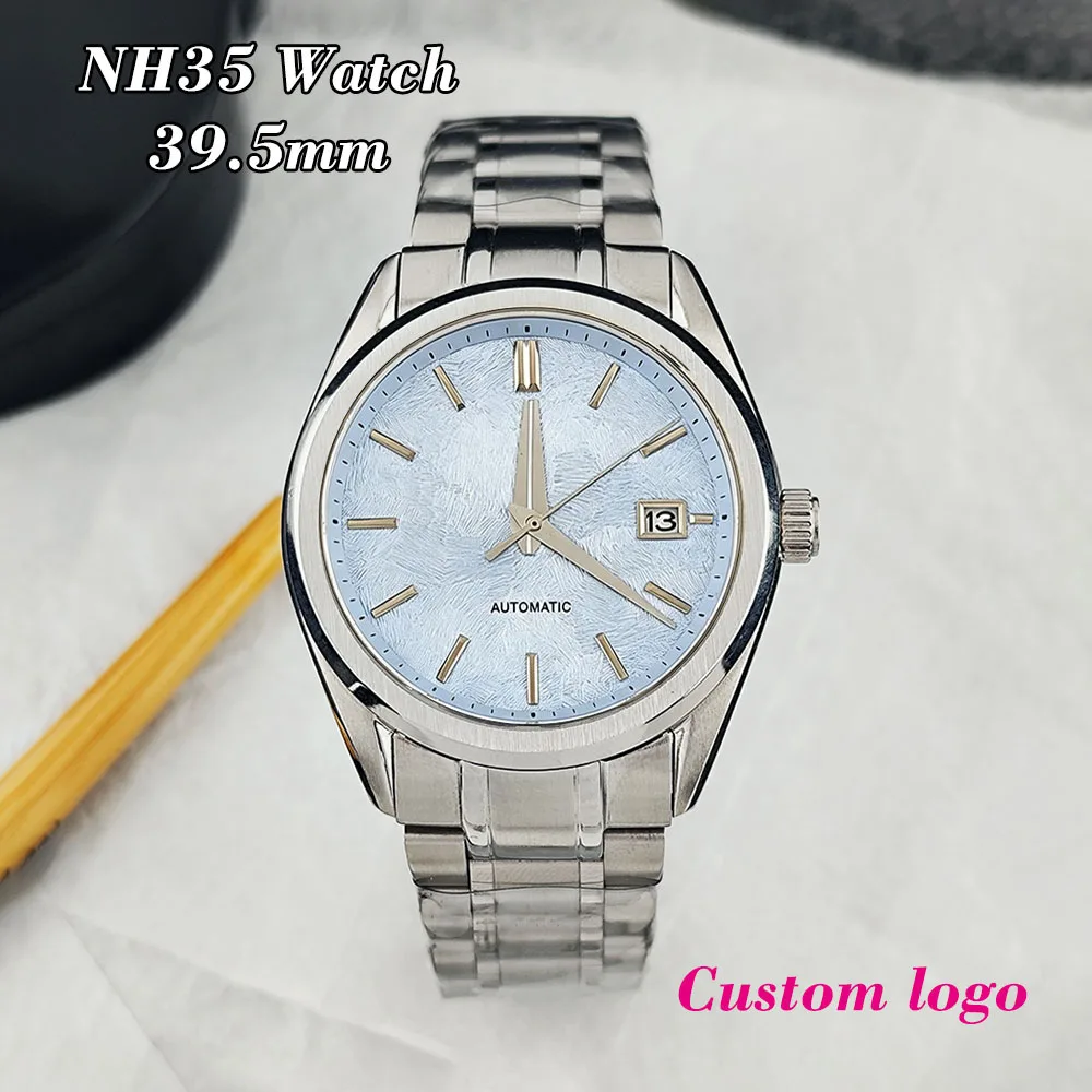 Hot NH35 Watch 39.5mm watch texture dial watch men's high-quality stainless steel watch custom logo, suitable for NH35 movement
