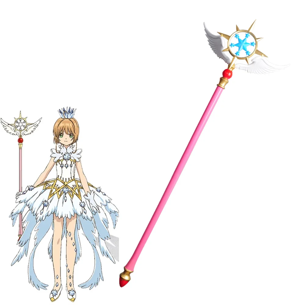 

Anime Cardcaptor wand Toy Sakura Clow Bird Head Clear Card Captor Birdhead Star Wings Magic Wand Cosplay Model Doll 120/105/85cm