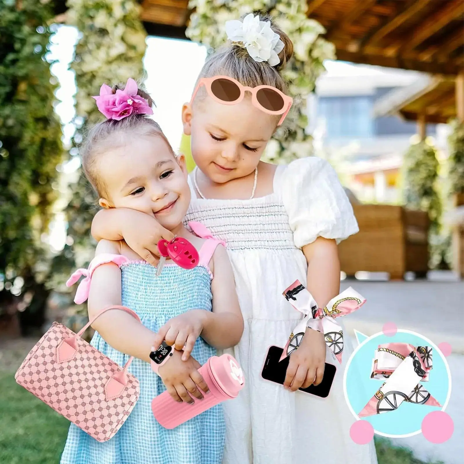 Meninas jogar bolsa brinquedo conjunto divertido crianças kit de maquiagem fingir jogar bolsa com acessórios elegantes princesa presentes para menina