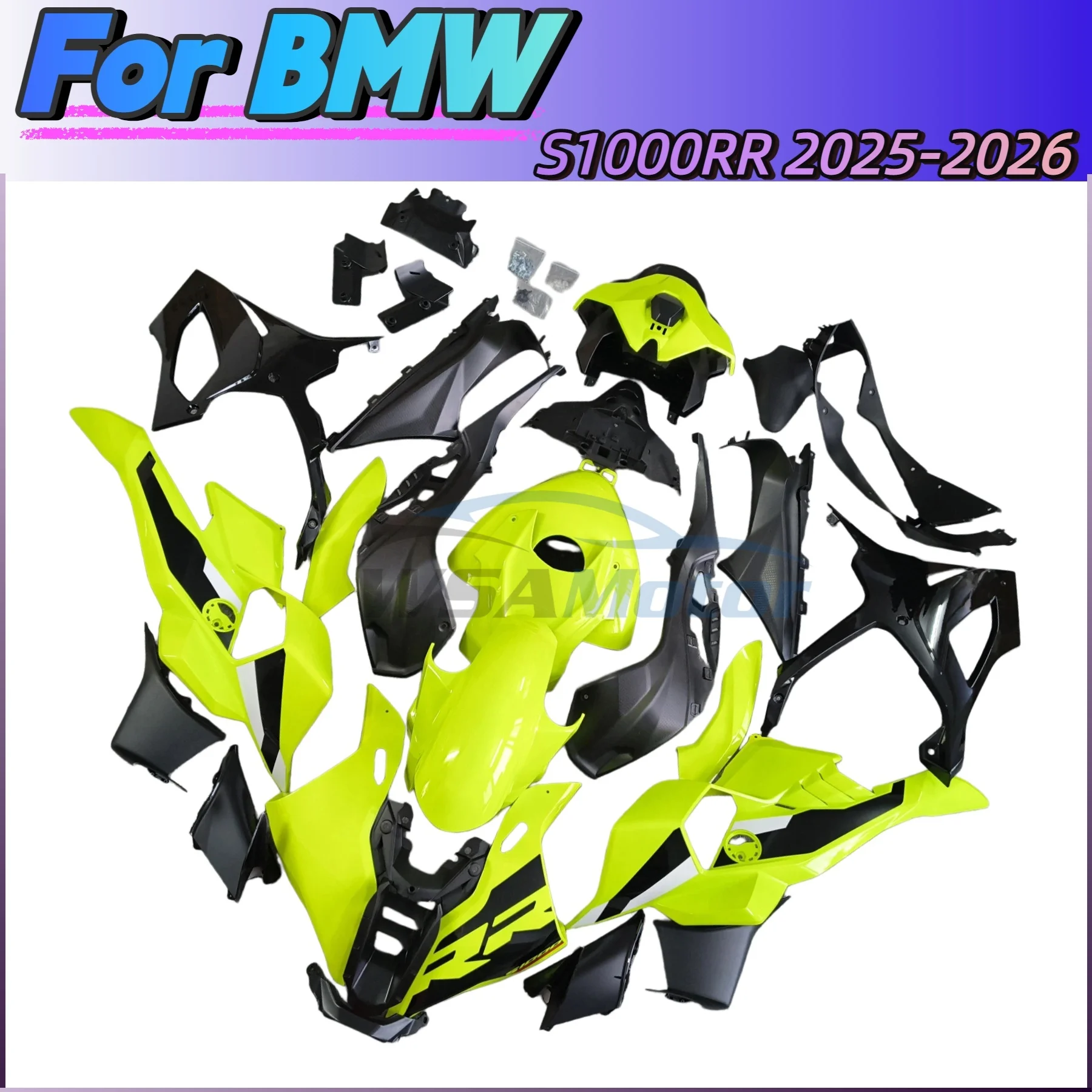 

The New ABS Fairing is Suitable For BMW The Motorcycle M1000RR S1000RR 2025 2026 Body Kit With Fluorescent Yellow Carbon Painted