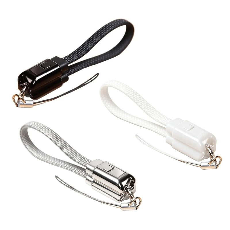 E1PF Portable USB C Lanyard Cable for Daily Charging, Short Device Cable with Shell Cover for Commute and Travel Use