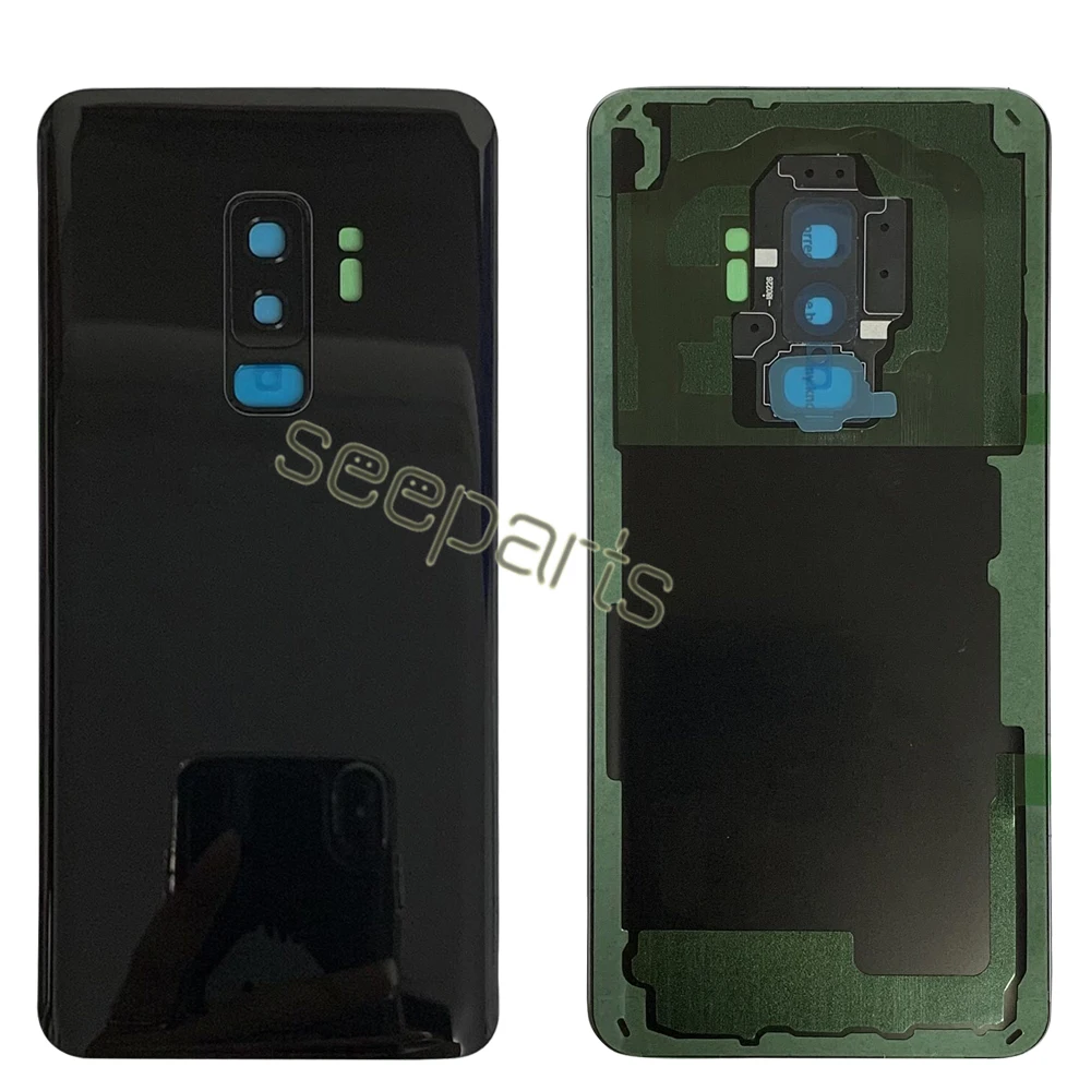 For Samsung Galsxy S9 Plus Back Glass Battery Cover Rear Glass Door Housing Panel Repair For Samsung S9 Battery Cover With Lens