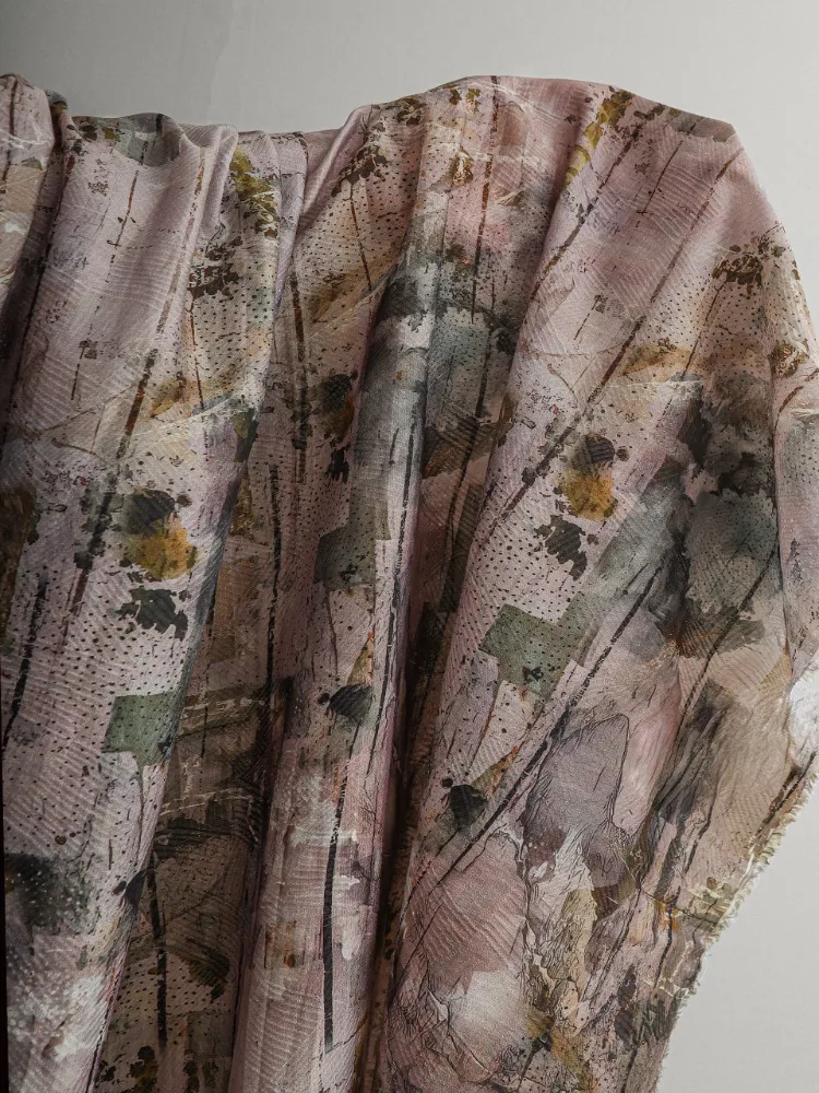 Retro Tie Dye Fabric Cloth Meters Diy Materialgraffiti Pattern Dress Clothing Designer Apparel Sewing Fabric