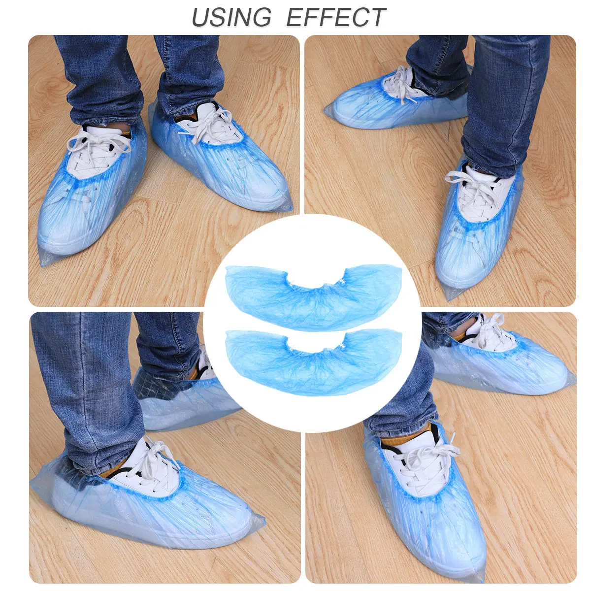 100Pcs Pe Disposable Shoe Covers Anti-Slip Wearproof Easy Install for Shoe Cover Machines Ideal for Home Factory Cleanroom Shoes