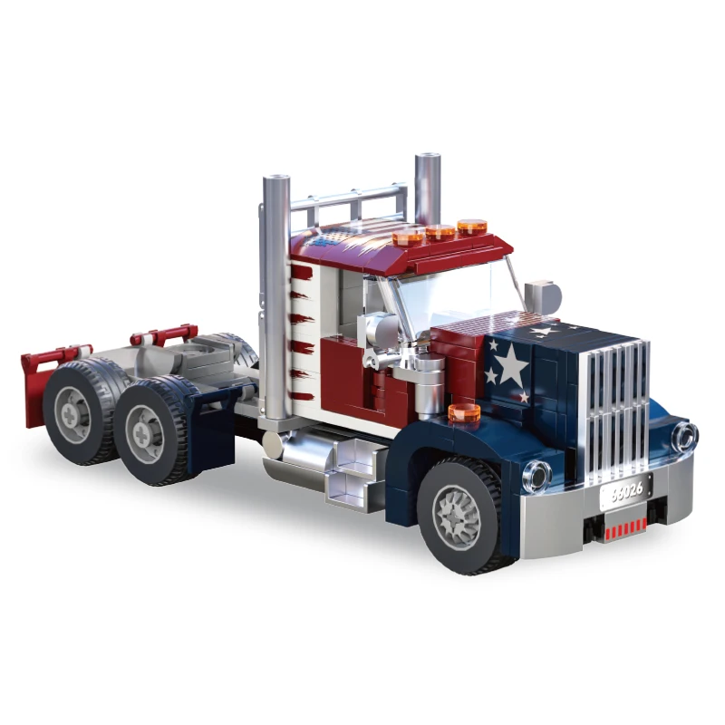 66026 American Truck Head 269-teiliges Baustein-Montageset, technische Serie, Automodell, technisches Fahrzeug, Spielzeug, Geschenk für Kinder