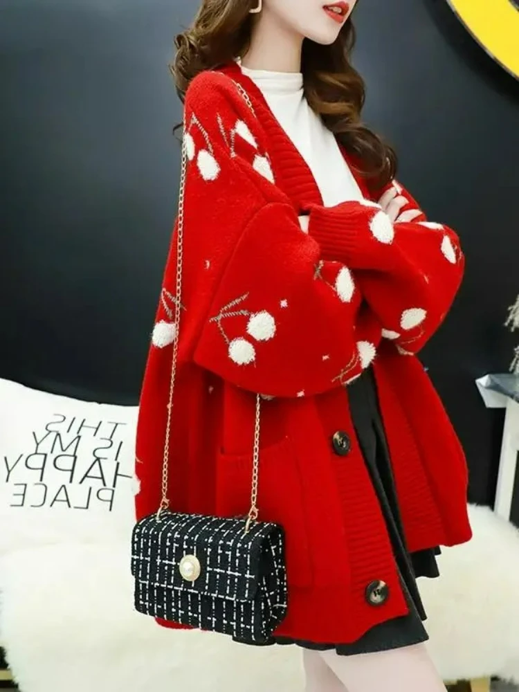 

Trendy Women's Loose Knitted Sweater Cardigan Spring Autumn Faion Lazy Sle Outerwear Warmth Heating No. 3