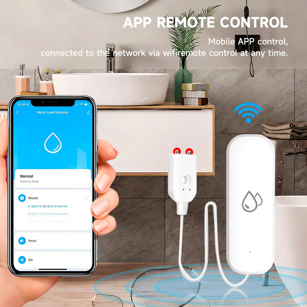 Imagem -04 - Tuya-alarme Sensor de Água Vazamento Detector de Inundação Vazamento Smart Home App Controle Remoto Home Security Protection Wi-fi Zigbee