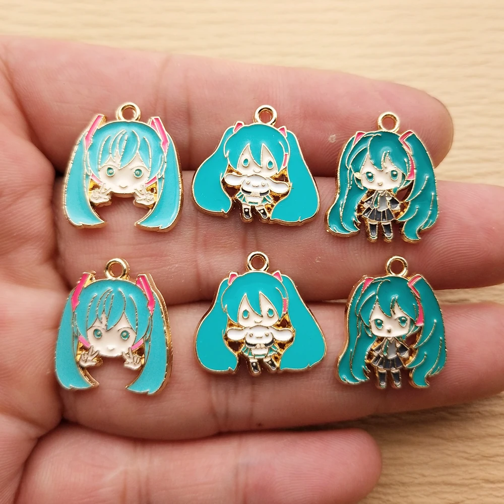 10pcs Cartoon Charm Jewelry Accessories Enamel Necklace Earring Pendant Diy Making Craft Supplies Alloy Metal Gold Plated