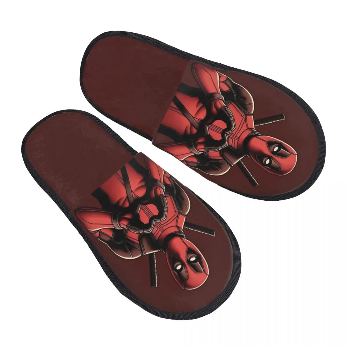 Custom Deadpool Heart Love Guest Slippers for Bedroom Women House Slipper