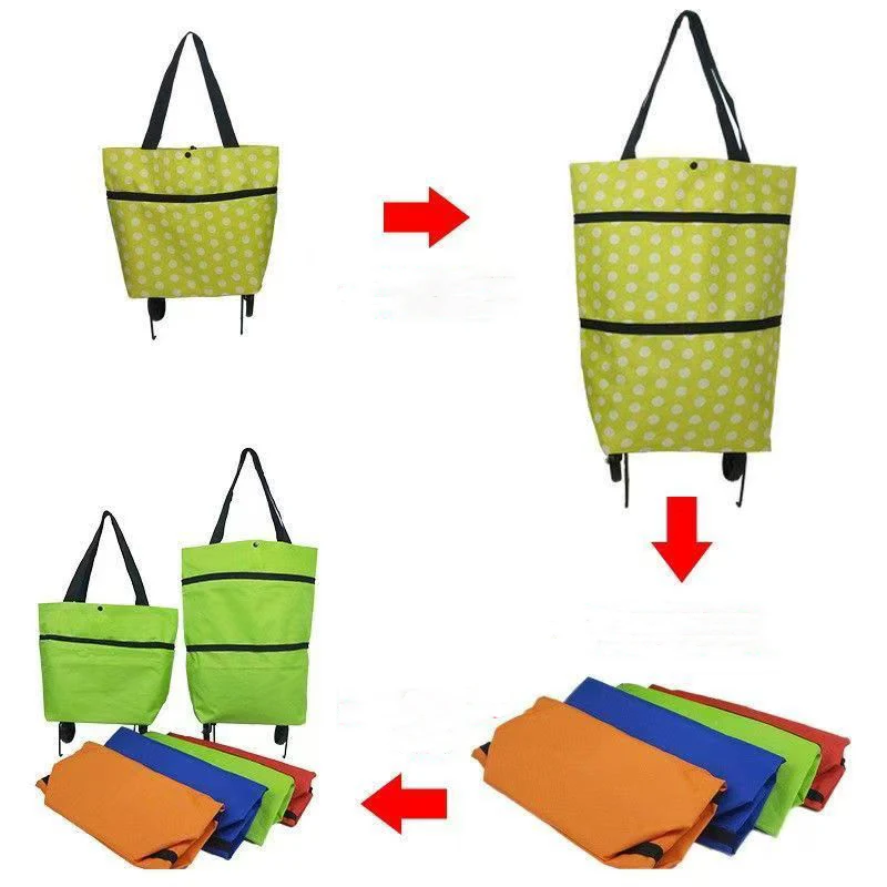 Portable Outdoor Folding Express Shopping Cart Supermarket Shopping Book Storage Large Capacity Folding Trolley