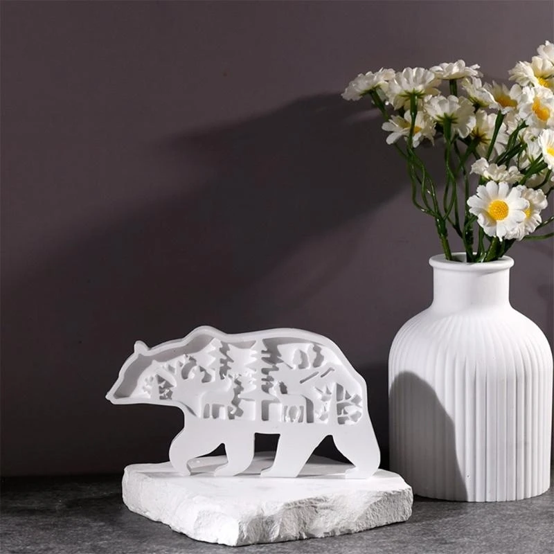 

Многофункциональная прочная силиконовая плесень для ремесленных поляров медведь подсвечники легкие демолдеры портативные для на