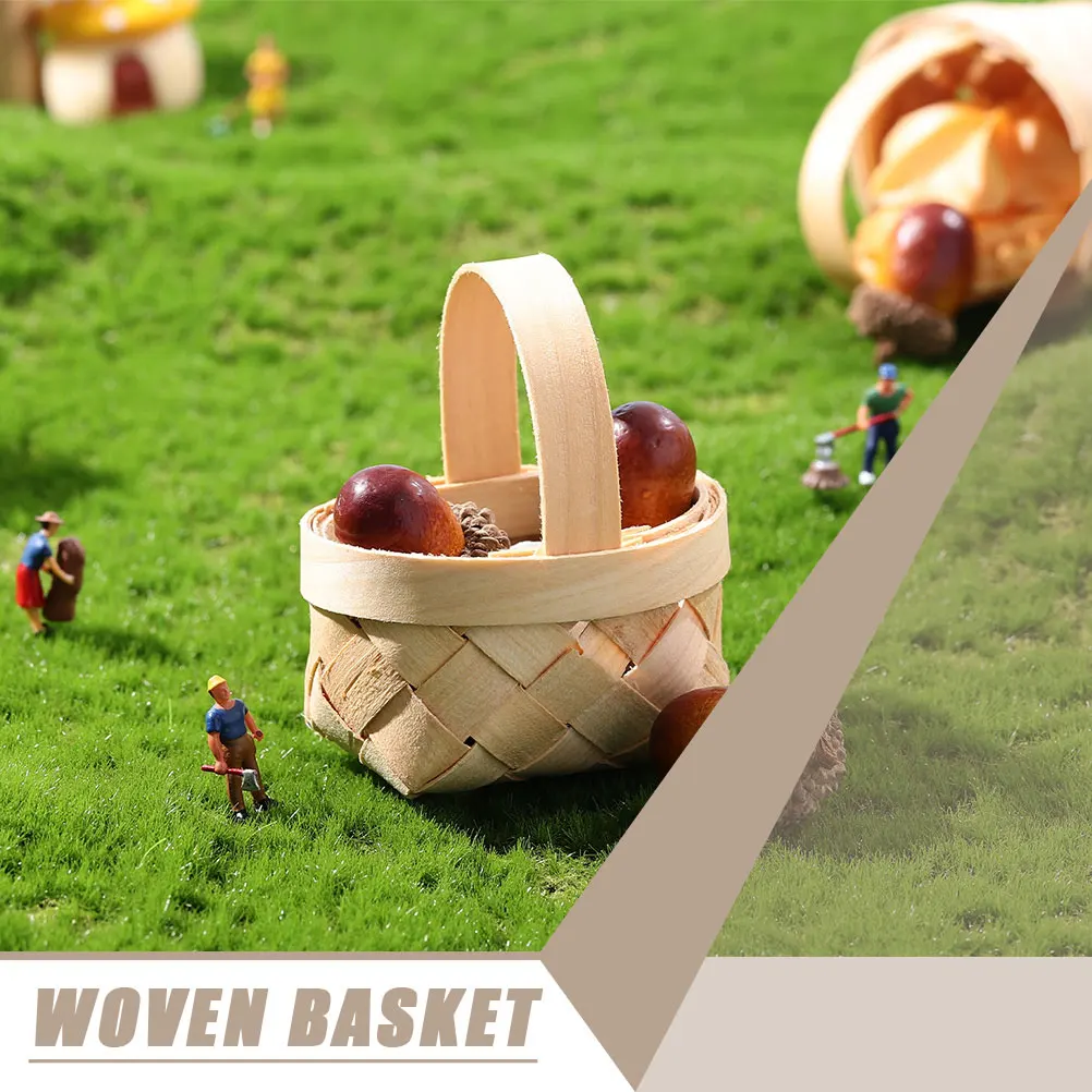 

18pcs Mini Wooden Baskets Handwoven Wicker 6 5x5x3 5cm Storage Decorative Candy Boxes Party Favors Toy Basket