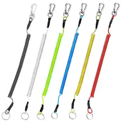New Wire Spring Rope Key Chain Spiral Metal Carabiner Multi-functional Key Lanyard Anti-lost Phone Spring Key Cord Clasp Hook