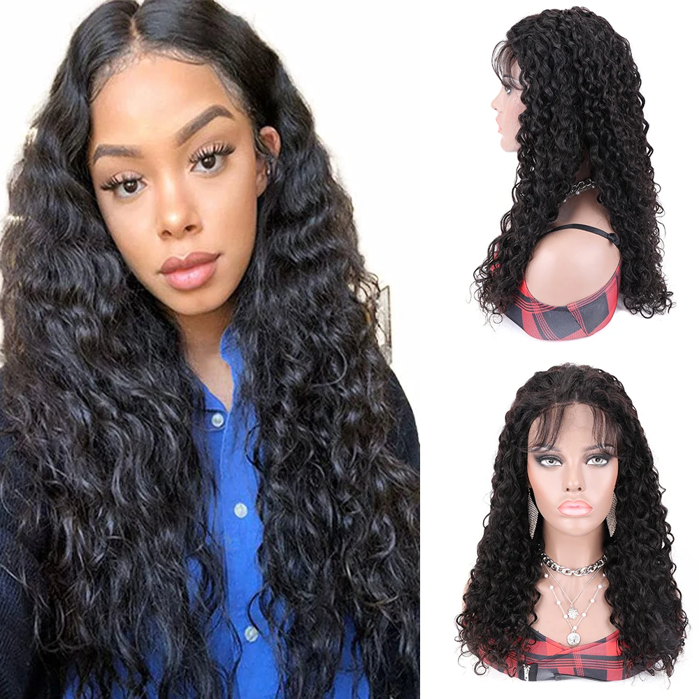 

22 24 дюйма 250 плотность свободные глубокие волны HD Transprent кружевные фронтальные парики глубокие вьющиеся человеческие волосы 4x4 бесклеевой парик для женщин