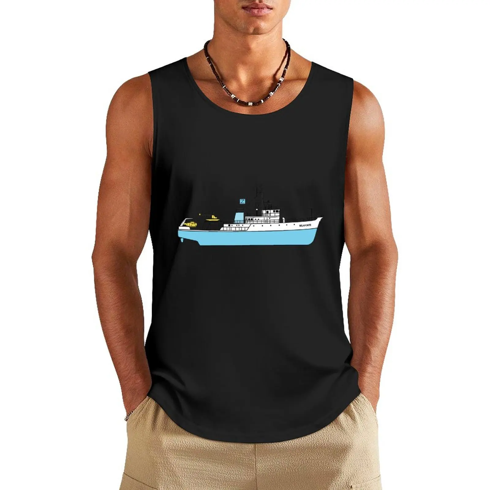 Life Aquatic by Steve Zissou - The Belafonte Tank Top anime gym t-shirts for Men's gym