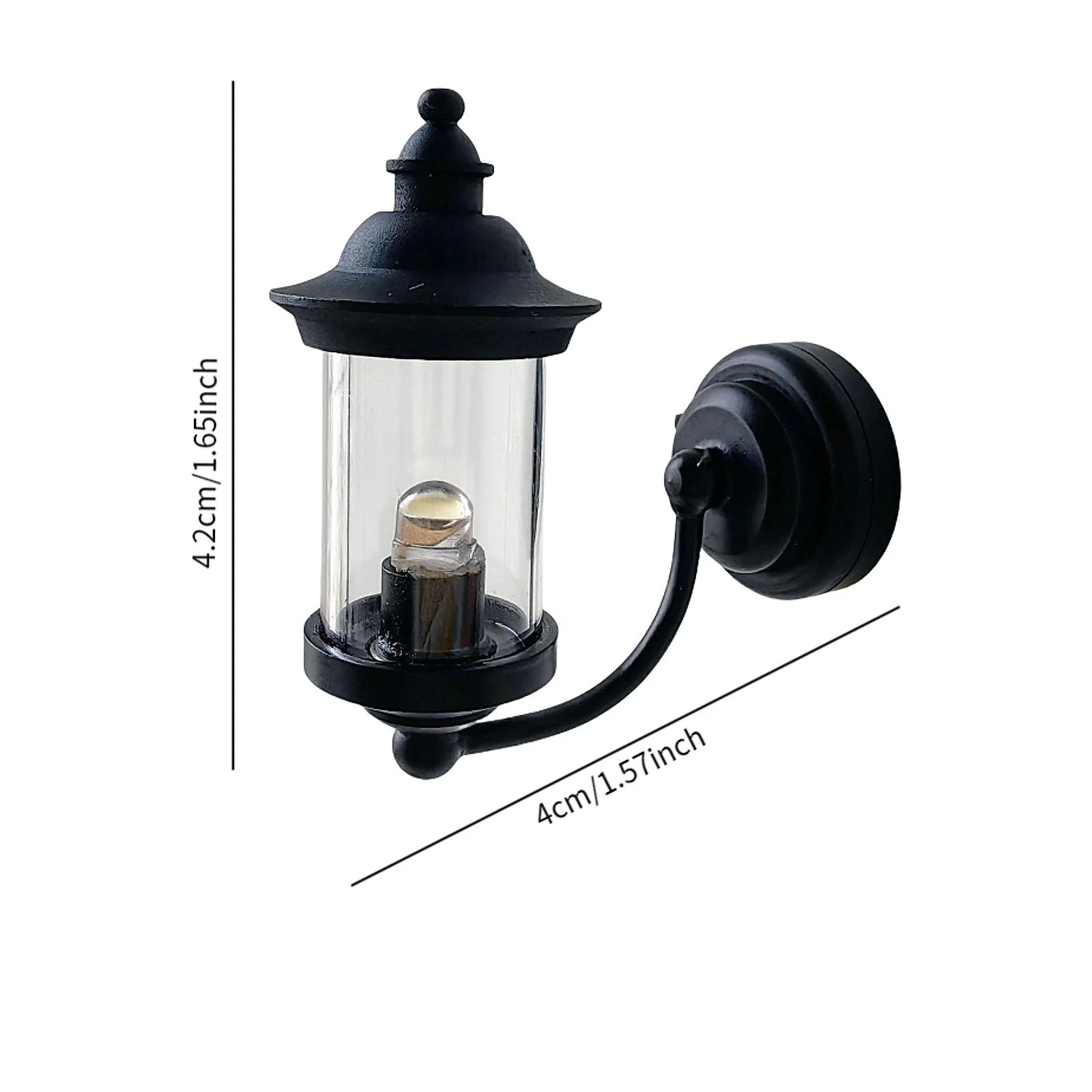 Lámpara de pared para casa de muñecas, modelo en miniatura, accesorio negro, 1/6, 1/12
