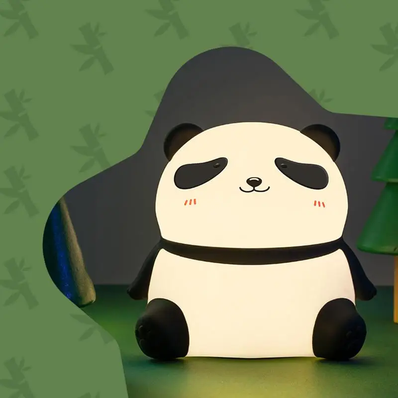 Portátil Panda LED Night Light para crianças, lâmpada fofa, USB recarregável, abajur, sala de estar, quarto de criança