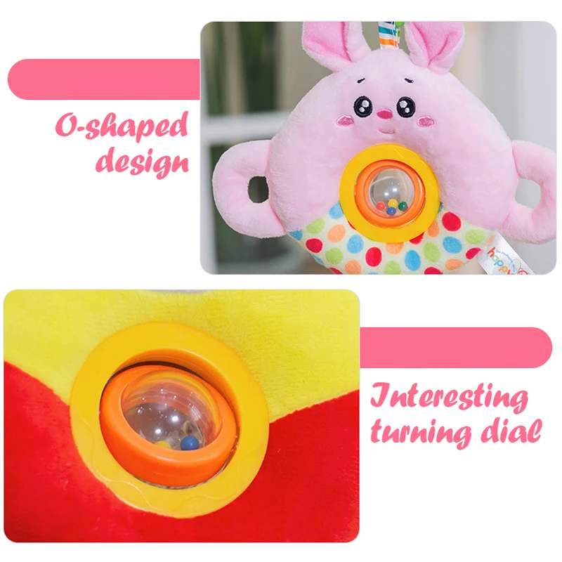 Sensory Stroller Hanging Rattles for Baby Soft Newborn Plush Animals Bed Bell Dolls Babies Development Handle Toys Toddlers Gift