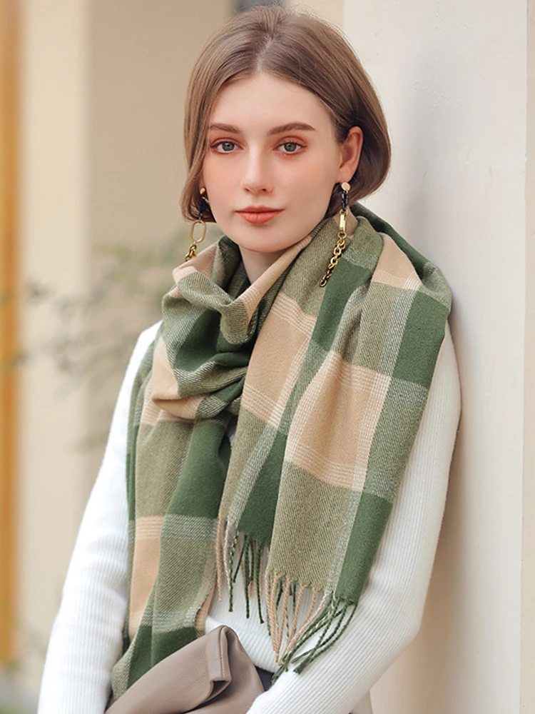 Imitation Cashmere Women Scarf Winter Sweet Vintage Houndstooth Scarve Pashmina Mujer Foulard Bufanda Wrap Shawl Echarpe Hiver