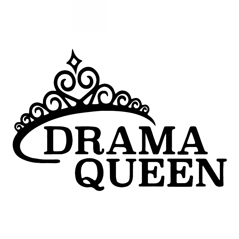 Creative DRAMA QUEEN Car Decals High Quality Car Window Decoration Personality Pvc Waterproof Decals Black/white, 17cm*11cm