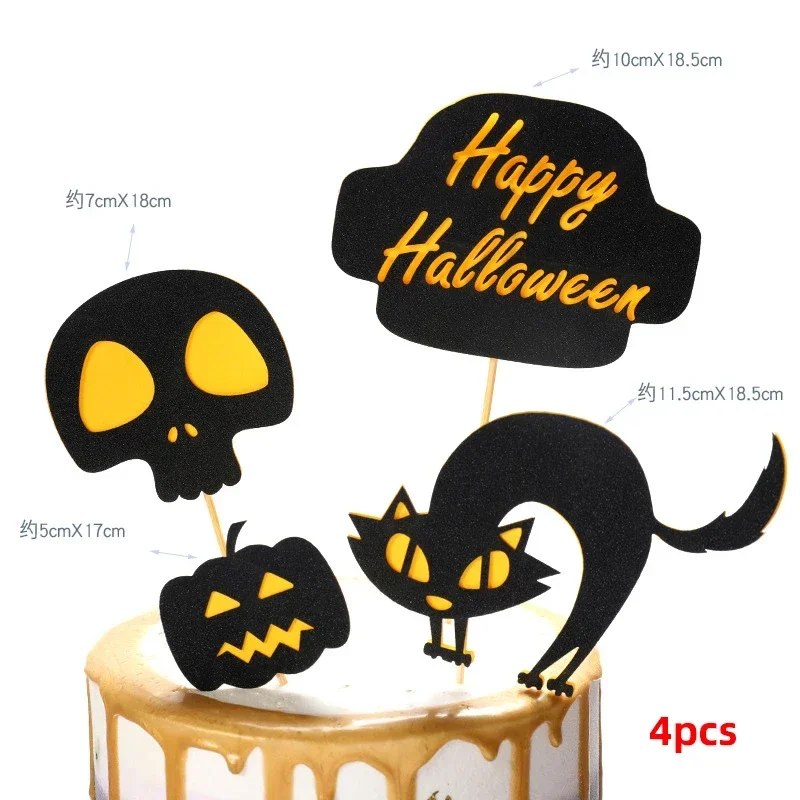 Halloween-Kuchendekoration Cartoon-Kürbis-Zauberer-Bär-Puppe Ornamente Regenbogenbogen Spinnennetz Kürbis für Feiertagspartys Kuchendekoration – Detail 22