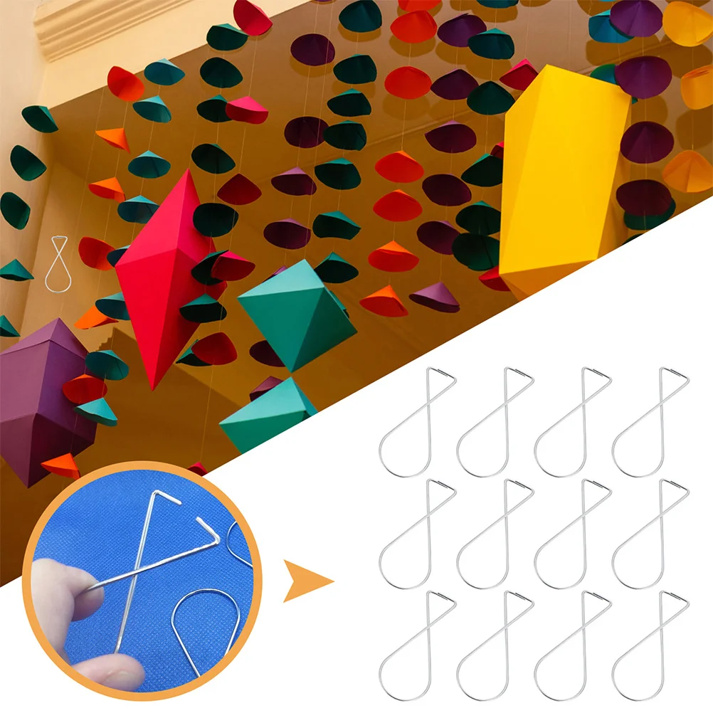 50pcs Rebound Hooks Rust Resistant Steel For Hanging Plants Posters Lights Banners Decorations Grid Clip Home Office Party