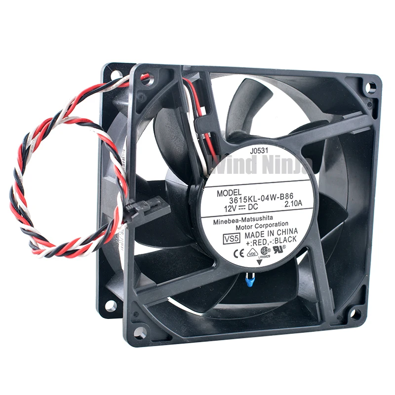 3615KL-04W-B86 9.2cm 92mm fan 92x92x38mm DC12V 2.10A Double ball bearing high-speed cooling fan for server chassis