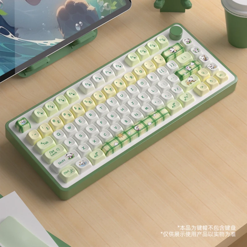 140 Keys Cartoon Panda PBT Keycaps MOA Heat-Sublimated MX Switch Mechanical Keyboard Caps Customized Gaming Keyboard Keycaps