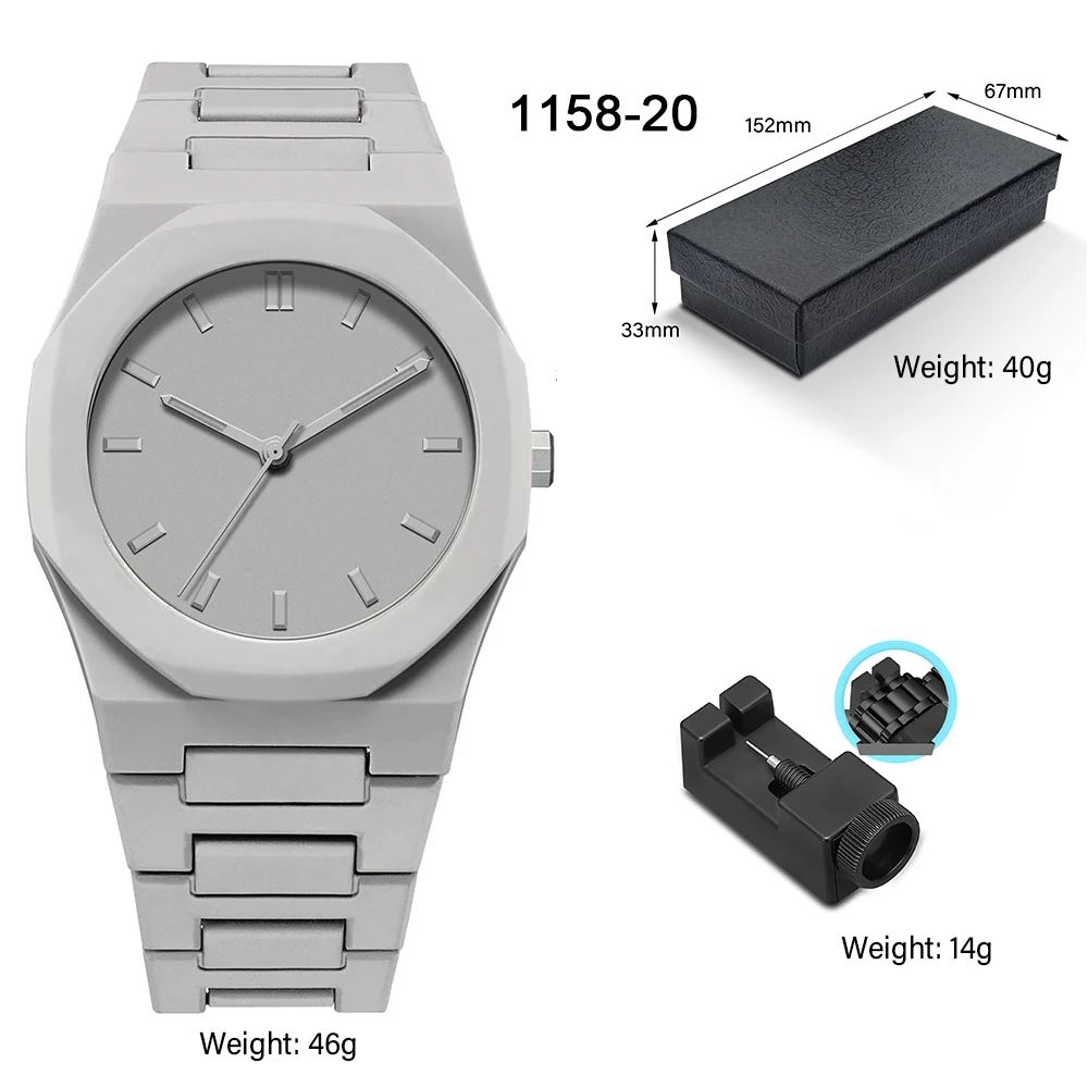 ساعة رياضية رجالية عادية موضة البلاستيك باند كوارتز ساعة رجالية Reloj Hombre