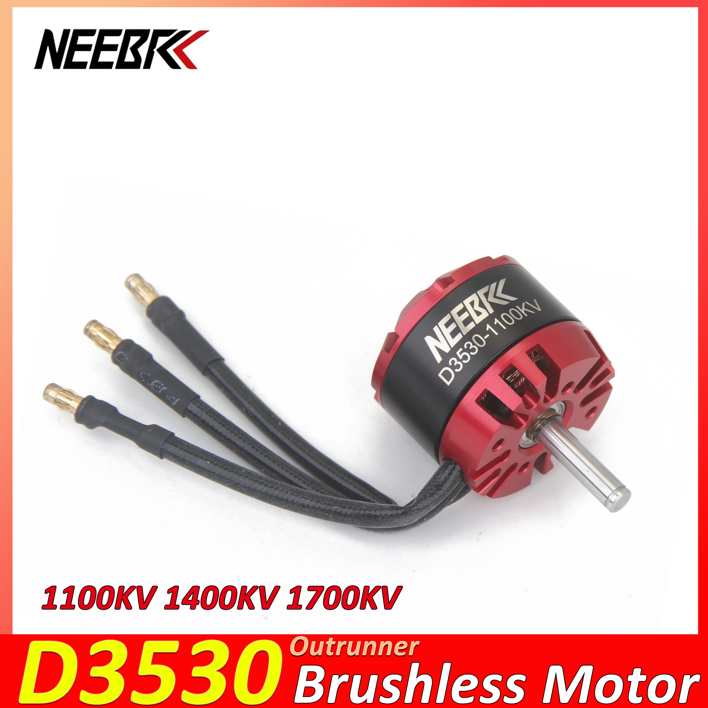 Motor sin escobillas de rotor externo NEEBRC D3530 1100KV 1400KV 1700KV para aviones RC de ala fija, cuadricópteros, helicópteros, aviones, drones y piezas de juguetes de modelos.