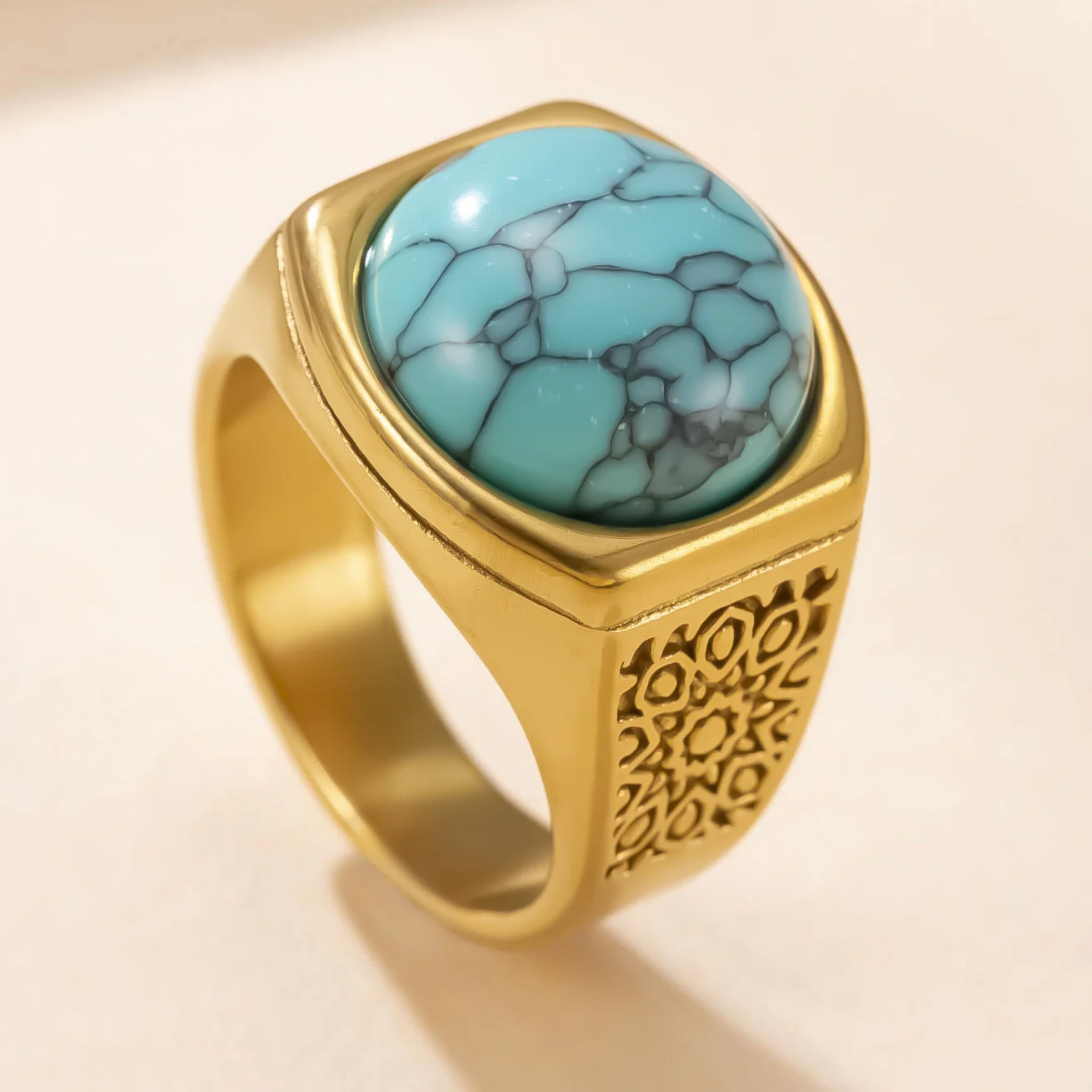 القوطي القراصنة الهيكل العظمي الأخطبوط الدائري للرجال النساء 2026 فريد ريترو الأسود الفيروز الجزع الزركون الشرير دراجة نارية مجوهرات الحفلات هدية #5