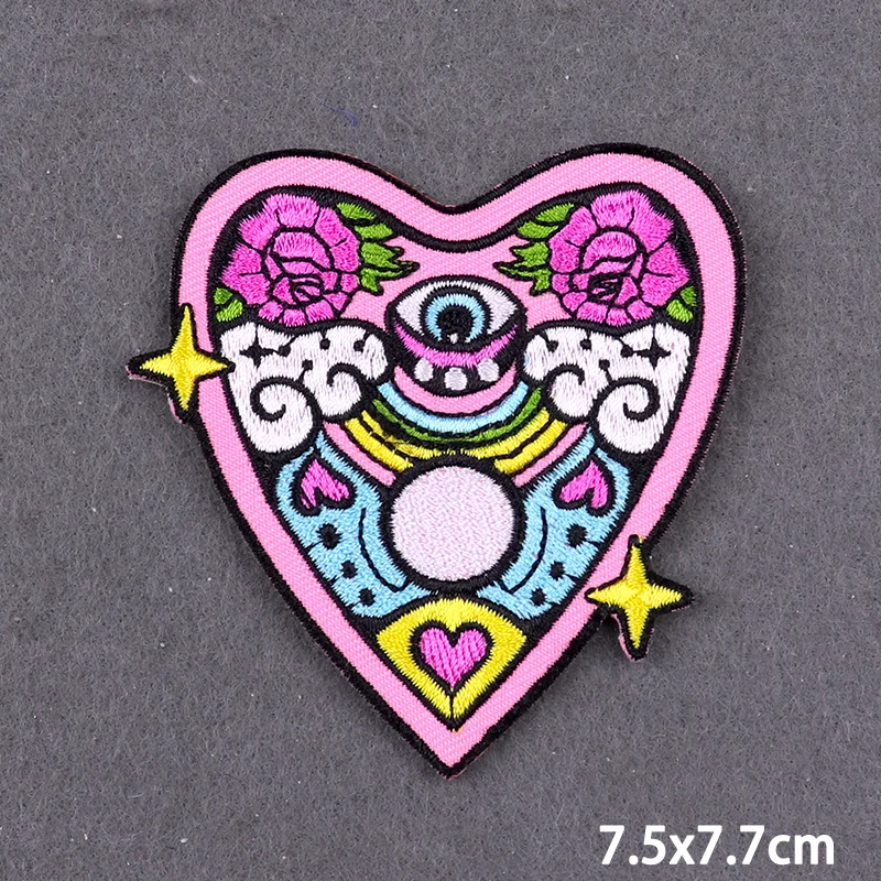 Psychedelischer Pilz-Zauberer-Hand-Aufnäher, Stickerei-Aufbügelpatches für Kleidung, Magische Kugel-Kleideraufkleber, DIY-Applikations-Abzeichen – Detail 37