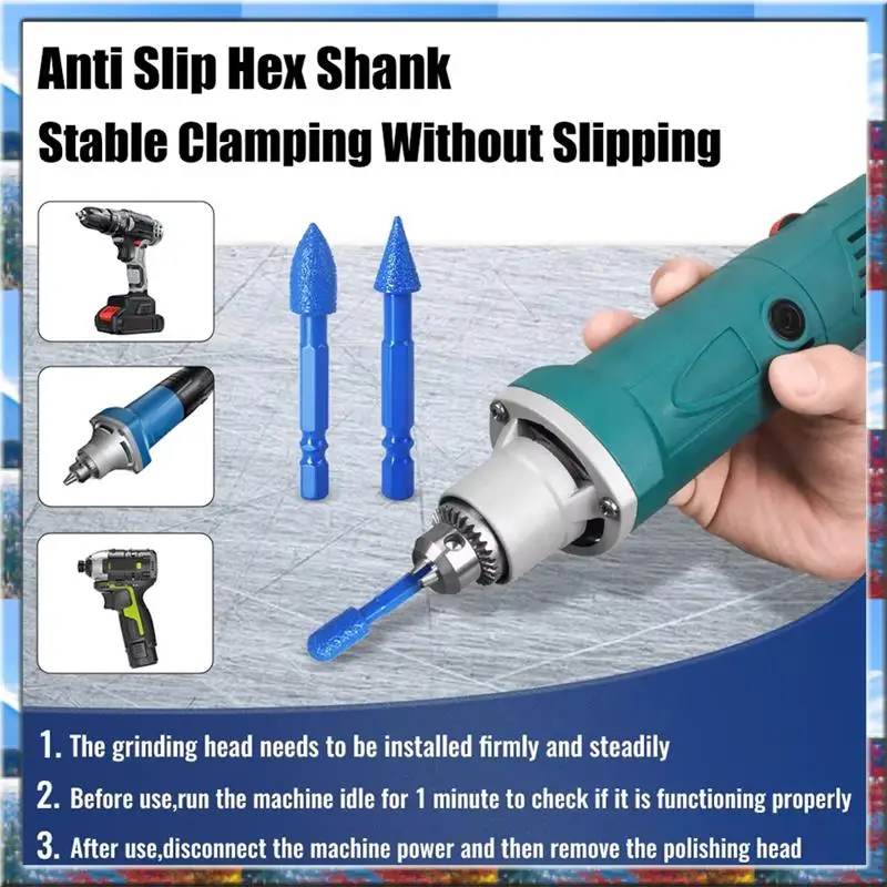 

Top Deals Diamond Coated Grinding Bits Set For Multi Material Finishing Rust Removal Polishing Hole Repair Mold Processing 7PCS