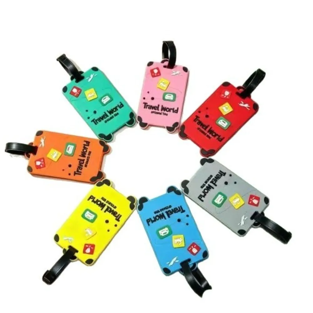 Creative Silicone Luggage Labels Waterproof with Signature Paper Luggage Tag Portable Travel Baggage Address Label for Men Women