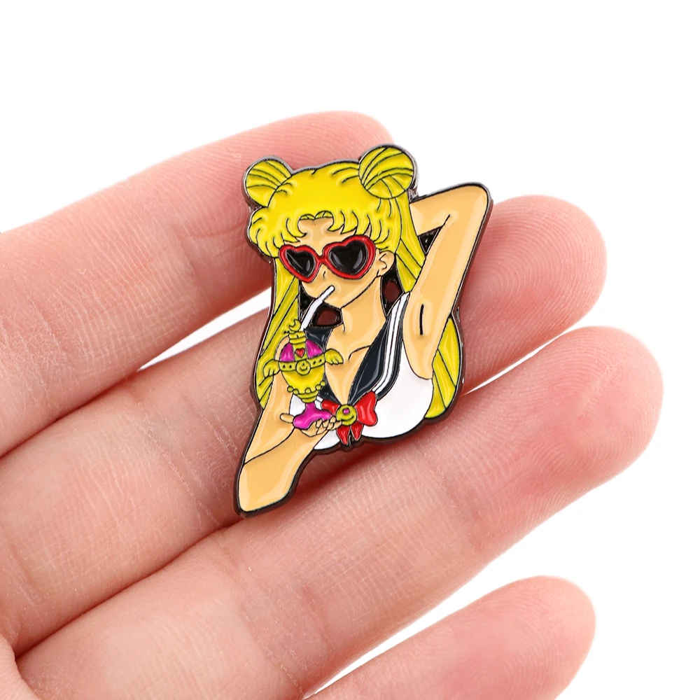 Anime Friends Enamel Pin Brooches for Women Manga Lapel Pins Badges on Backpack Cosplay Accessories Birthday Gift Toys