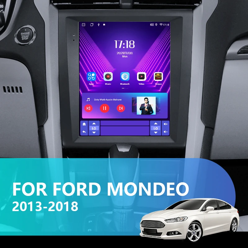 Jansite 2Din Radio samochodowe Android 12 Ford fuzja Mondeo MK5 2013-2020 multimedialny odtwarzacz wideo Carplay Auto DVD 48EQ Autoradio