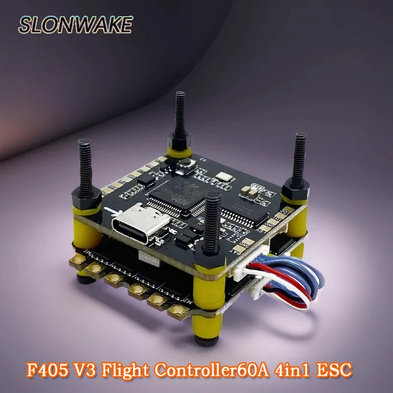 

SLONWAKE F405 V3 flytower flight controller F4 V3S Plus FC + 60A 4in1 ESC Betaflight Stacks 30.5*30.5mm For RC FPV Racer Drone