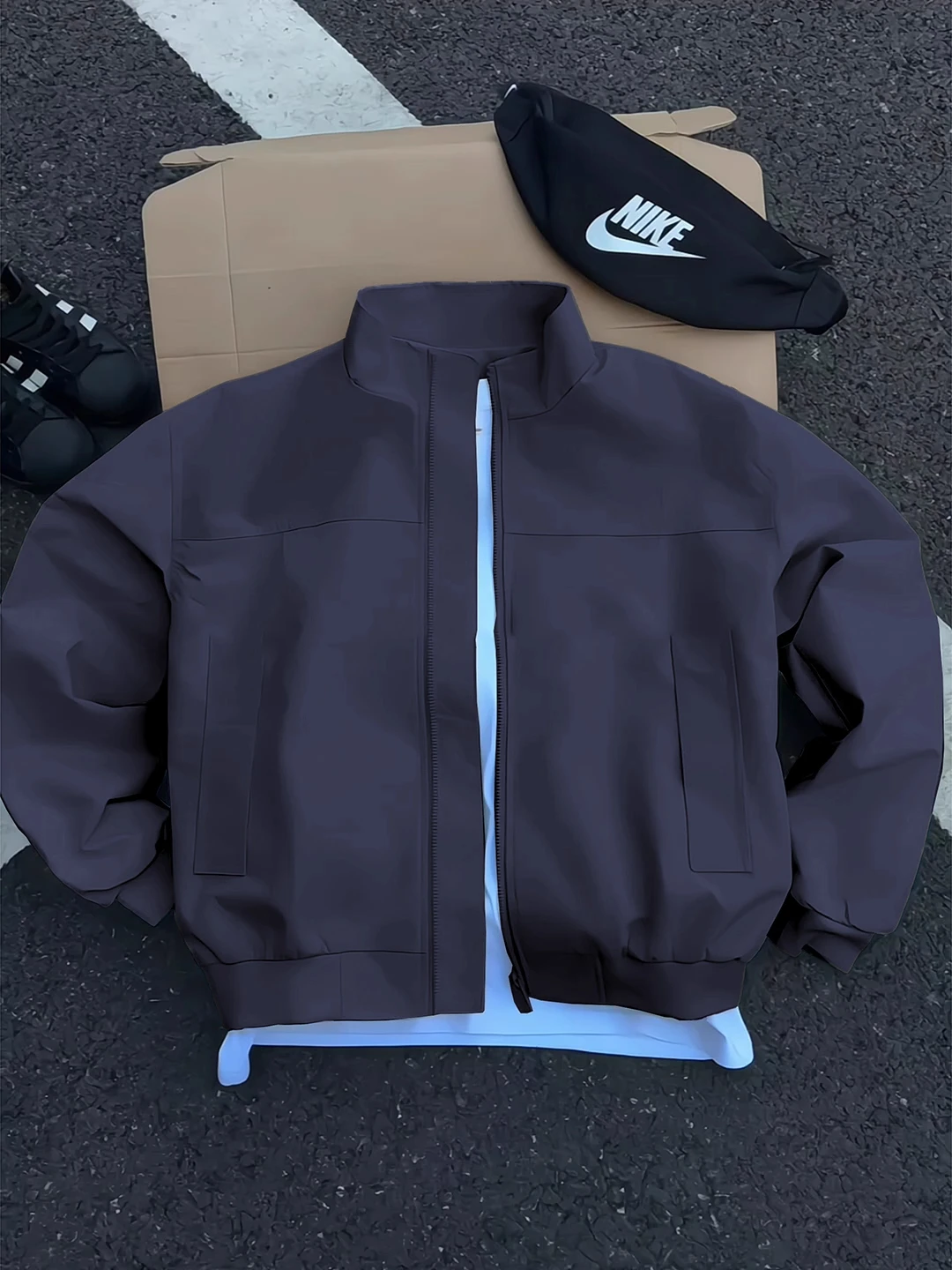 

Olive een American Sle Men's Jaet oulder Width Bomber Pilot Coat High Street ort Wide ape Autumn Spring Faion