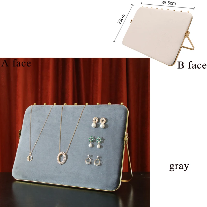 Newly Two-Colors AB Face Plum Screen Necklace Earrings Display Box Stand Earrings Brooch Display Tray Stand 2Colors Matching