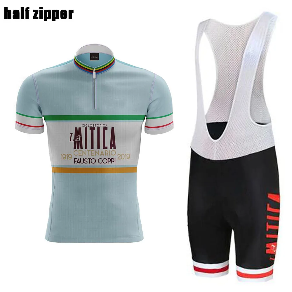 Retro Team Cycling Jersey Set Maillot Ciclismo Hombre Bike Wear Jersey Bib Shorts Breathable Gel Pad Cycling Clothing MTB