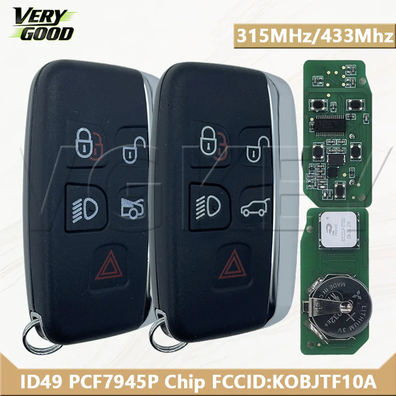 

VG For Discovery 4 Freelander Range Rover Sport Evoque XE XJ XJL XF 315MHz/433Mhz ID49 PCF7945P Chip Smart car remote key