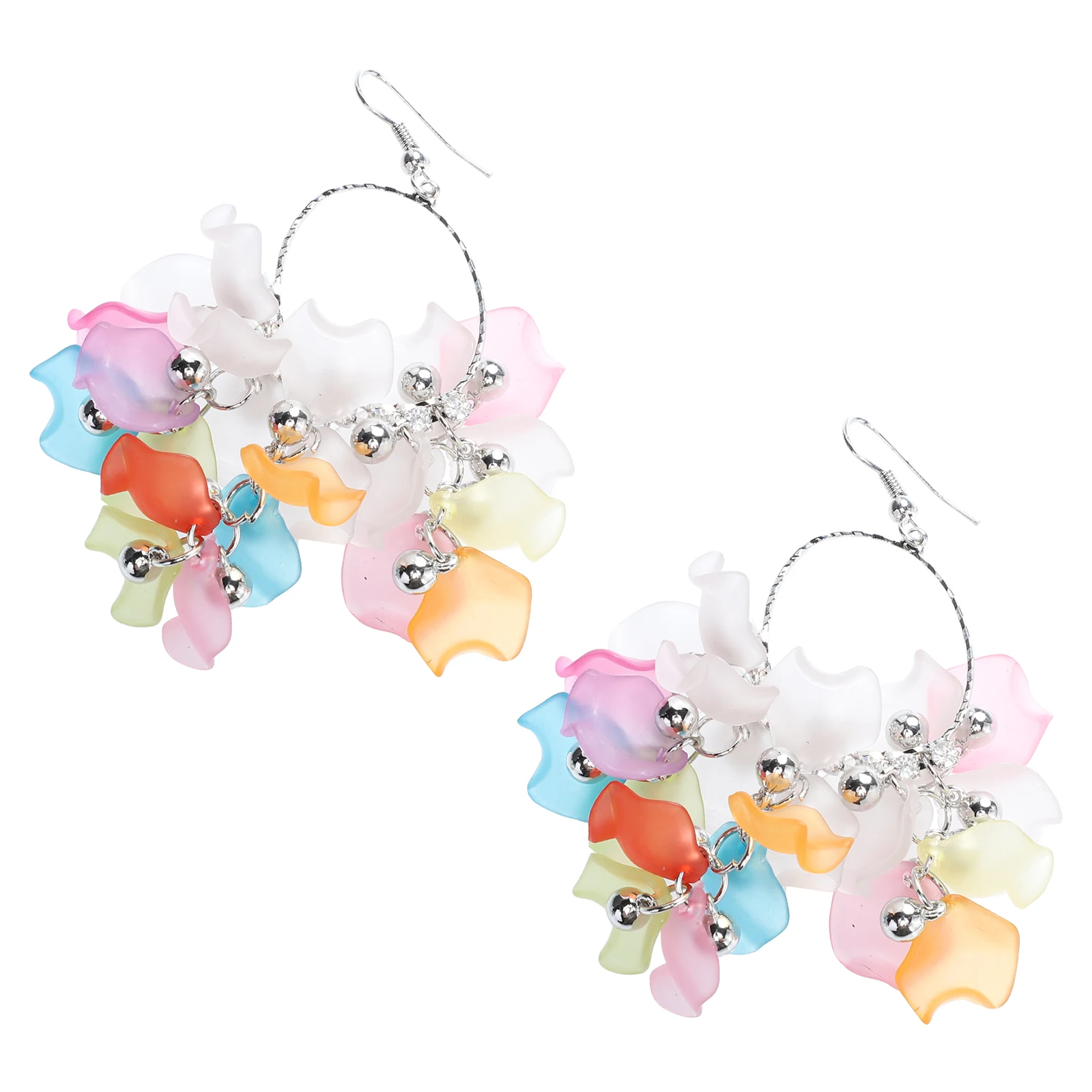 

Colorful Petal Earrings Trendy Tassel Dangle Drop Pendant Studs Acrylic Flower Jewelry Bohemian Style Summer Beach Accessories