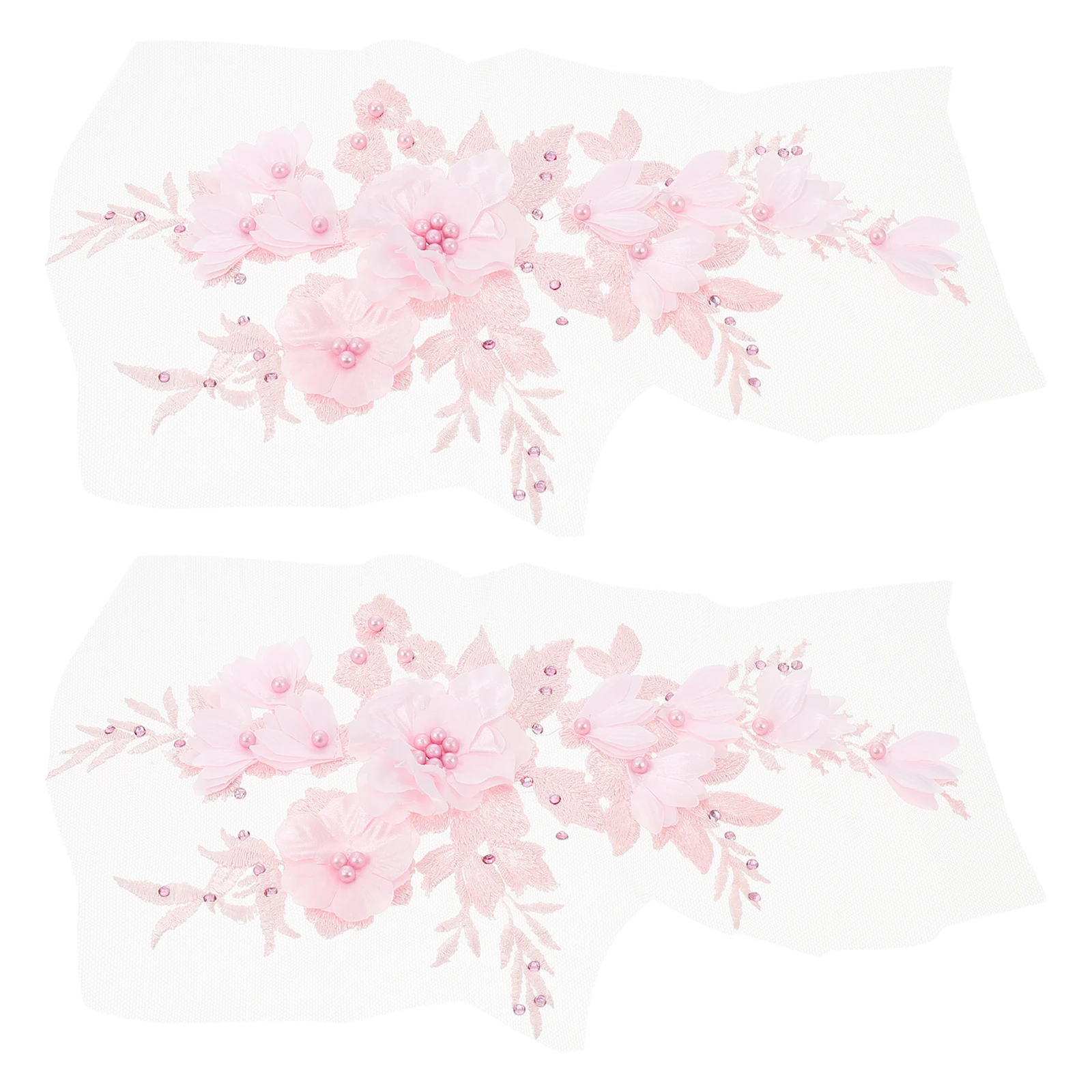 

2pcs Polyester Yarn Embroidered Applique Patches Craft Decoration Lace Accessories Floral Sewing Patches Clothing DIY