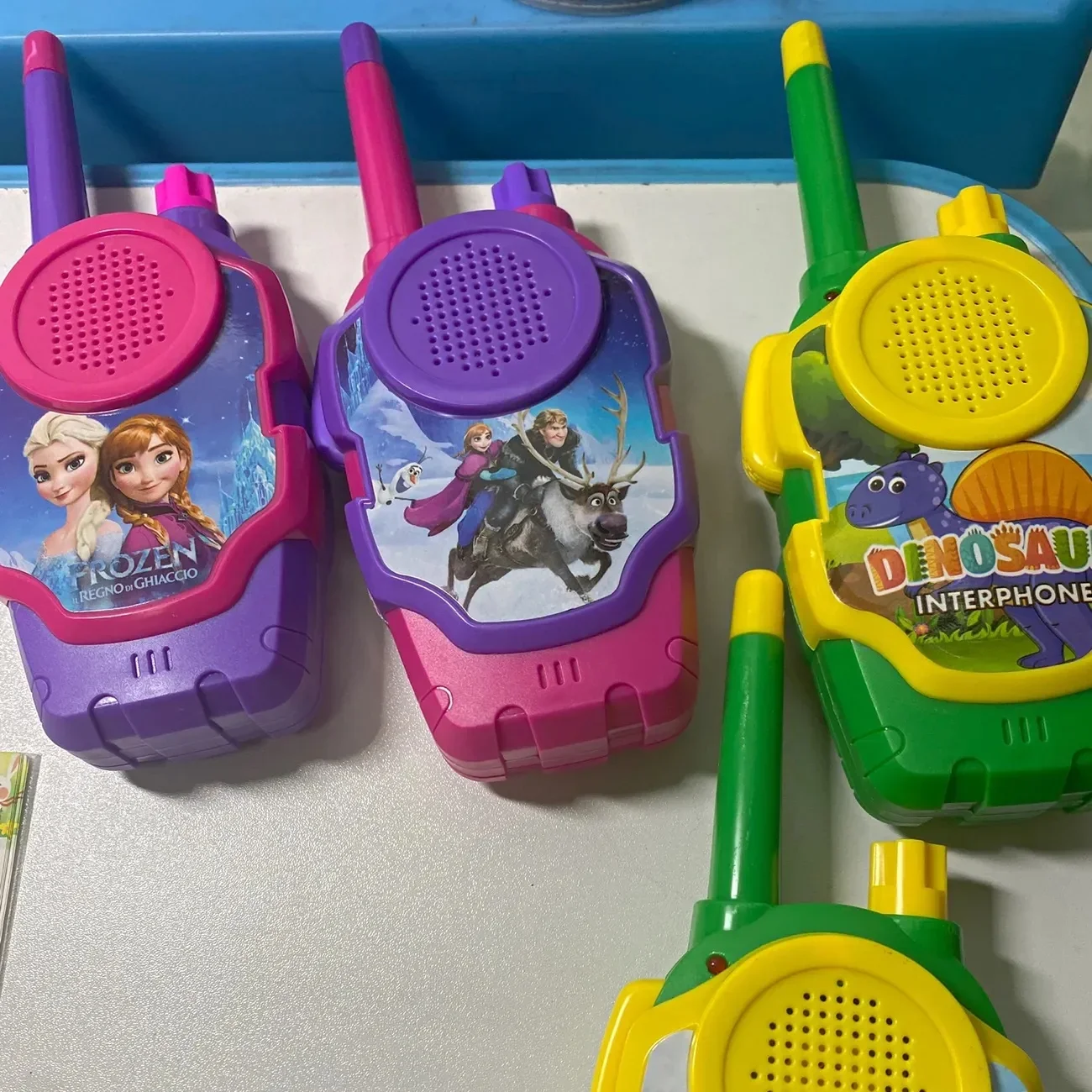 Walkie-talkie de Radio Frozen de Disney, coches de dibujos animados, juego de teléfono interactivo al aire libre para padres e hijos, juguetes para